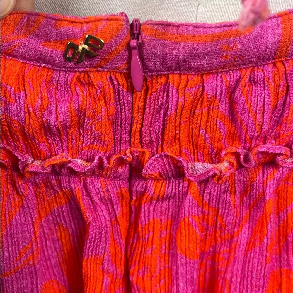 PQ Swim Daphne Palm-Print Mini‎ Dress/Cover-Up in Pink/Orange.